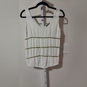 Mossimo Dutti gold-toned embellished horizontal stripes top